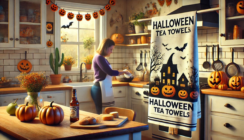 Promotional-Tea-Towel-in-Halloween