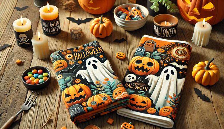 Promotional-Tea-Towel-in-Halloween